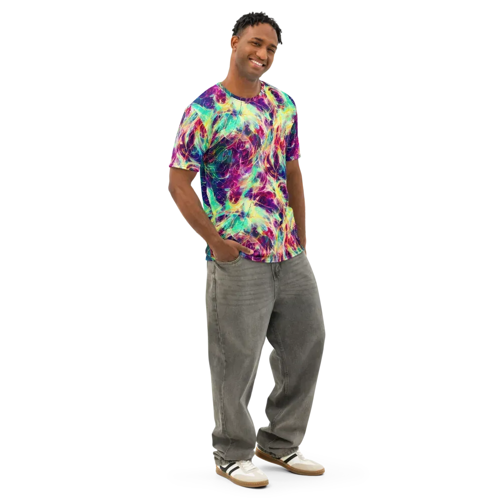 Velvet Radiance on Men's Cotton Crew Neck T-Shirt — Right Front