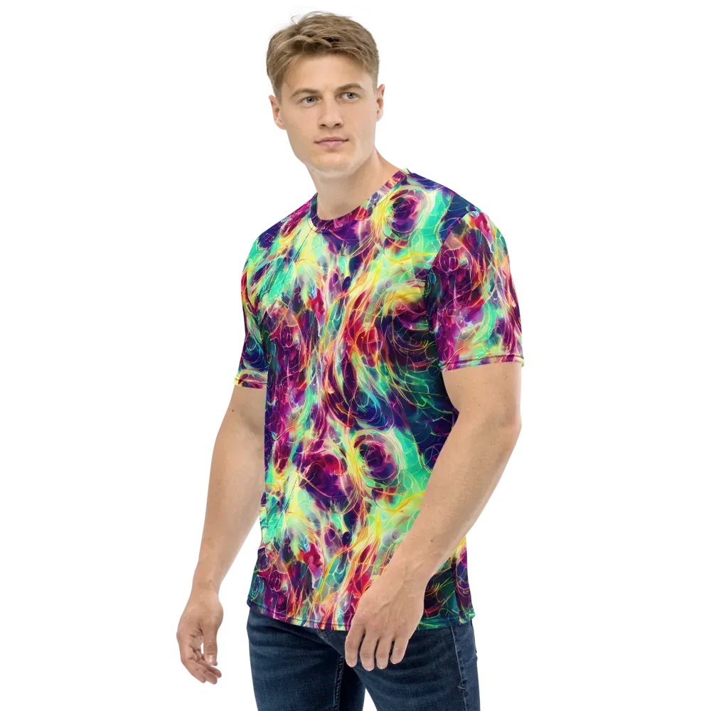 Velvet Radiance on Men's Crew Neck T-Shirt — Left