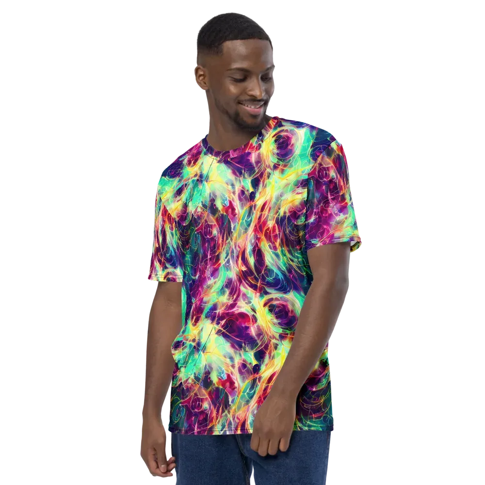 Velvet Radiance on Men's Crew Neck T-Shirt — Left