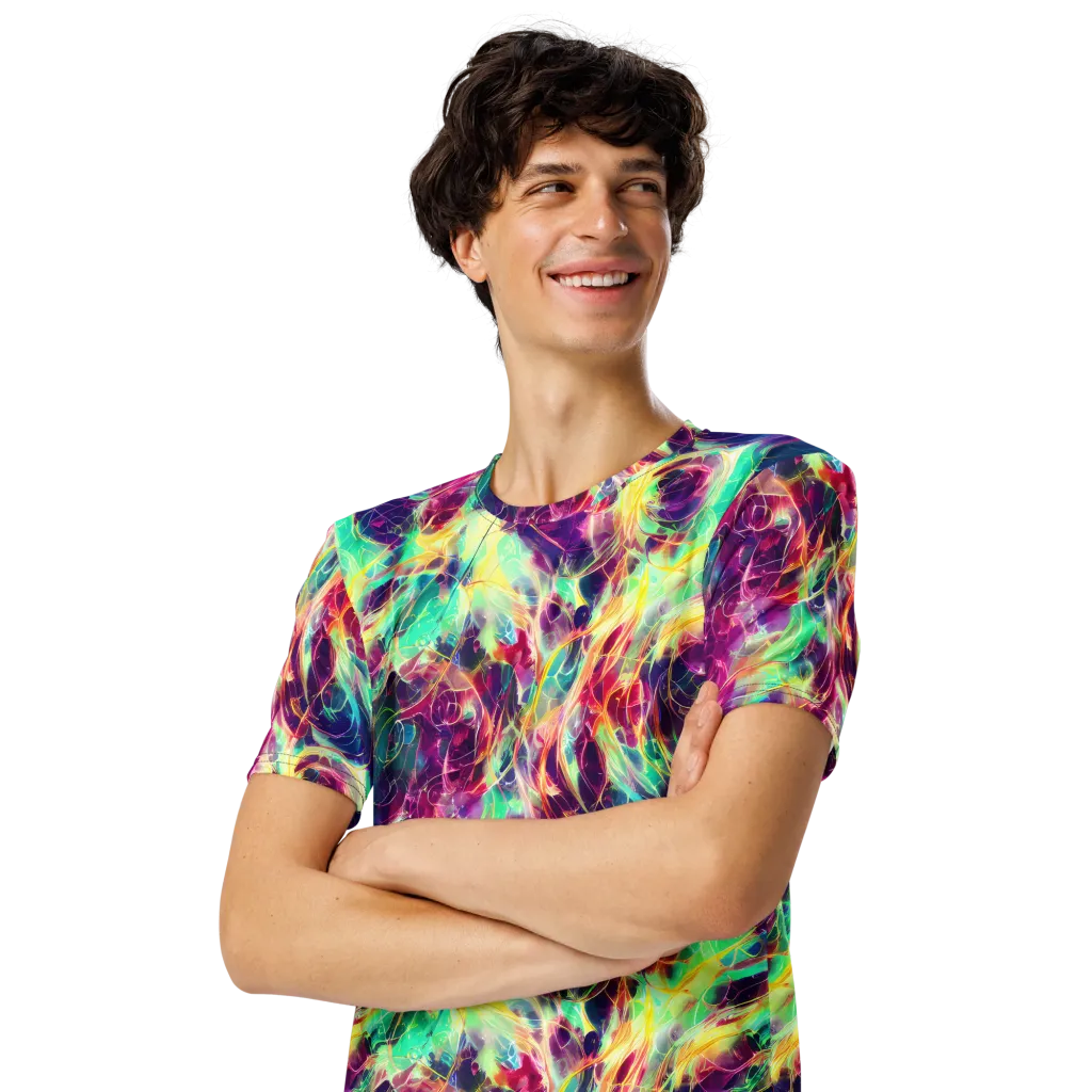 Velvet Radiance on Men's Crew Neck T-Shirt — Left Front