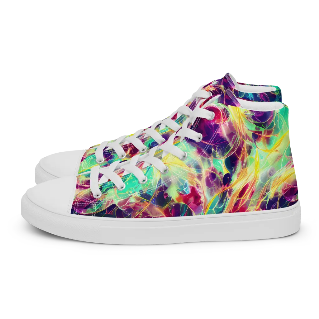 Velvet Radiance on Men's High Top Canvas Shoes — Left