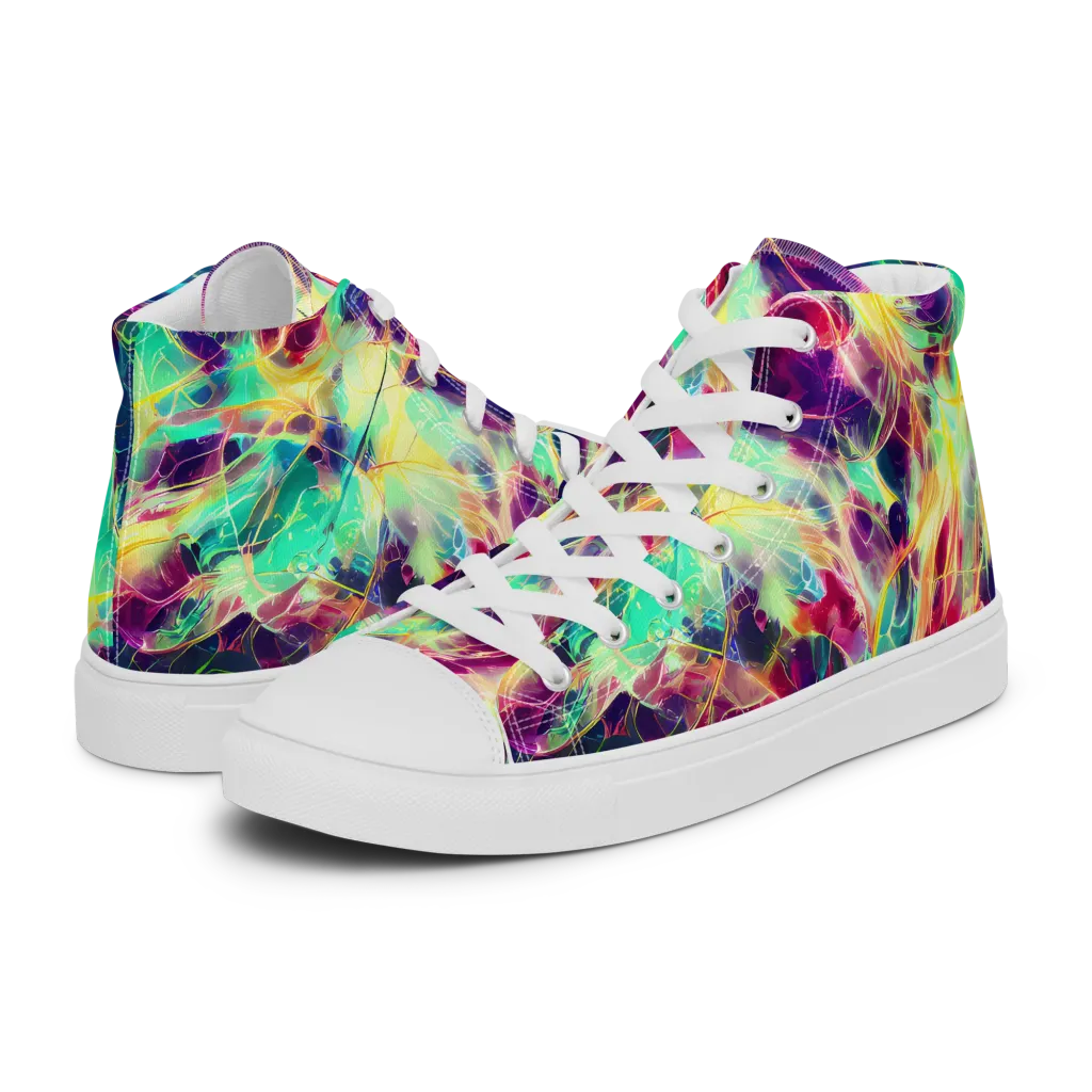 Velvet Radiance on Men's High Top Canvas Shoes — Left