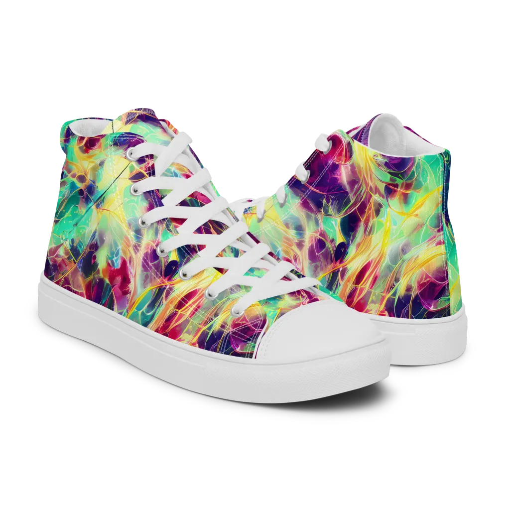 Velvet Radiance on Men's High Top Canvas Shoes — Right