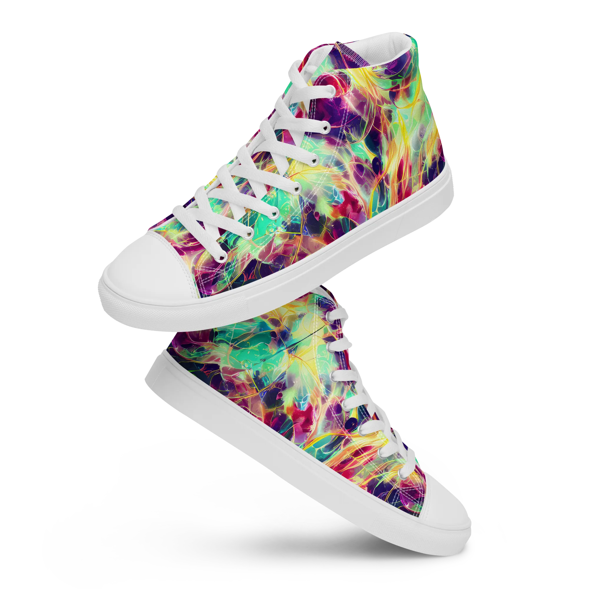Velvet Radiance on Men's High Top Canvas Shoes — Front