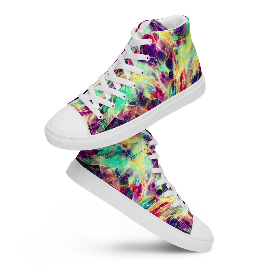 Velvet Radiance on Men's High Top Canvas Shoes — Front