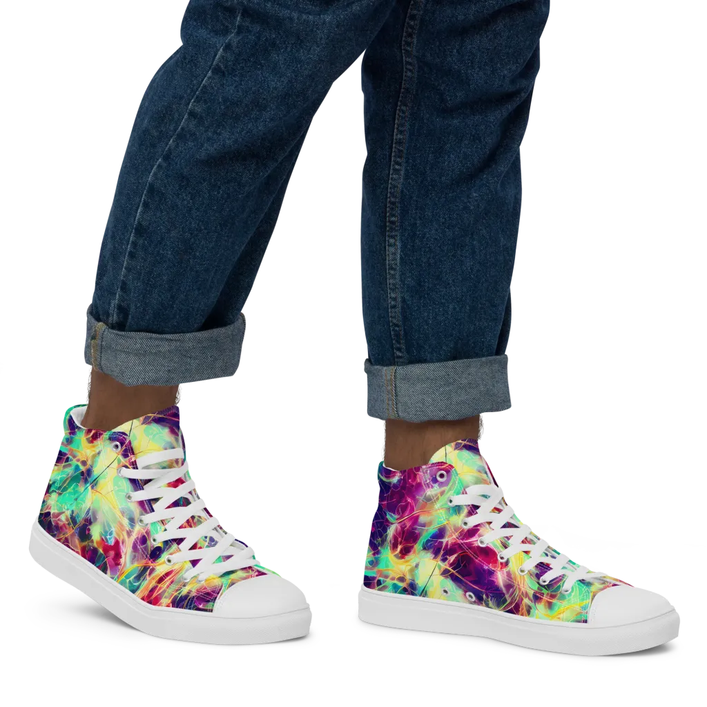 Velvet Radiance on Men's High Top Canvas Shoes — Right