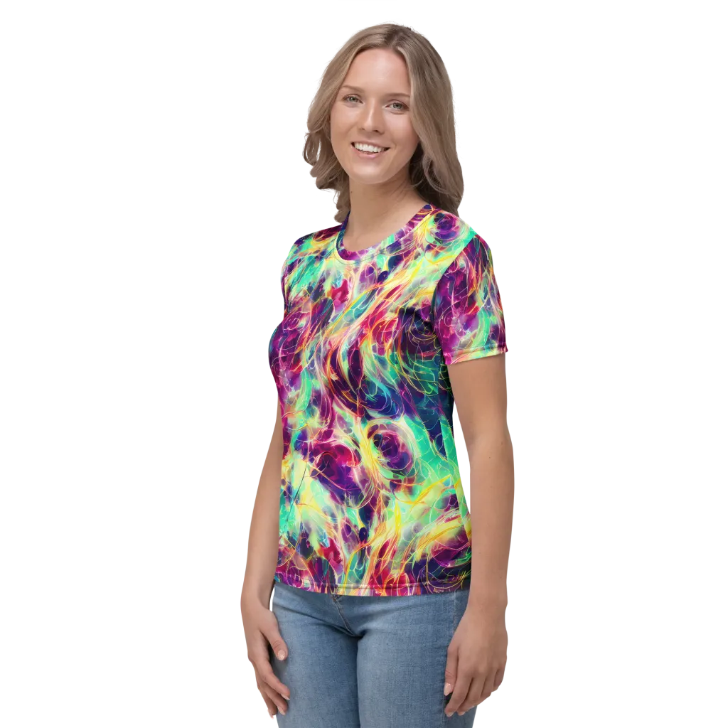 Velvet Radiance on Women's Crew Neck T-Shirt — Left