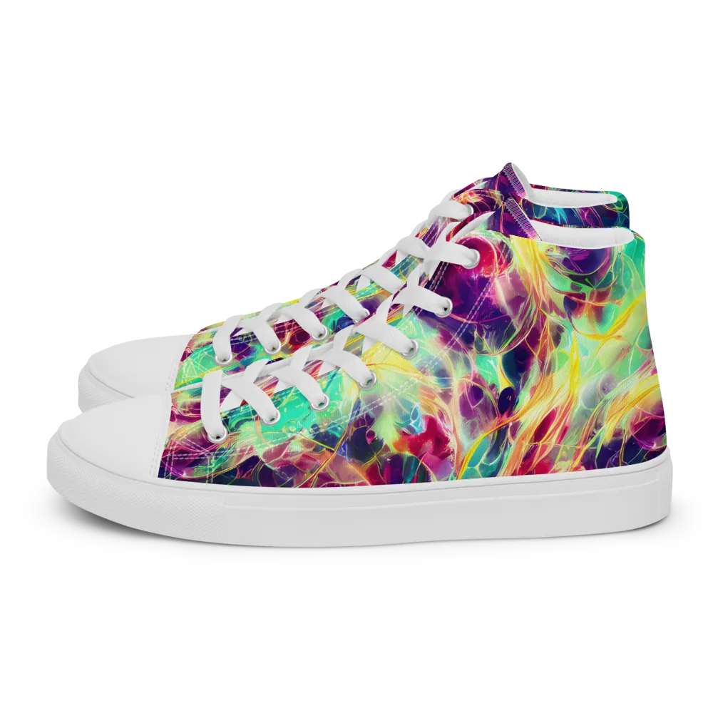 Velvet Radiance on Women's High Top Canvas Shoes — Left