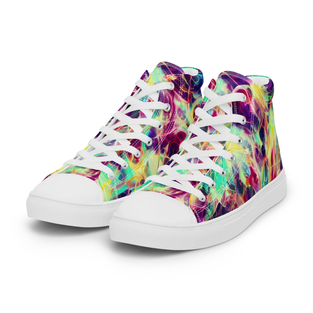 Velvet Radiance on Women's High Top Canvas Shoes — Left Front