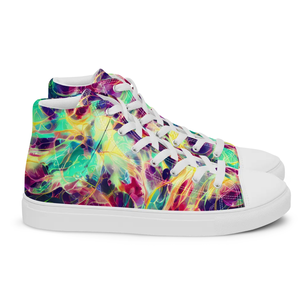 Velvet Radiance on Women's High Top Canvas Shoes — Right