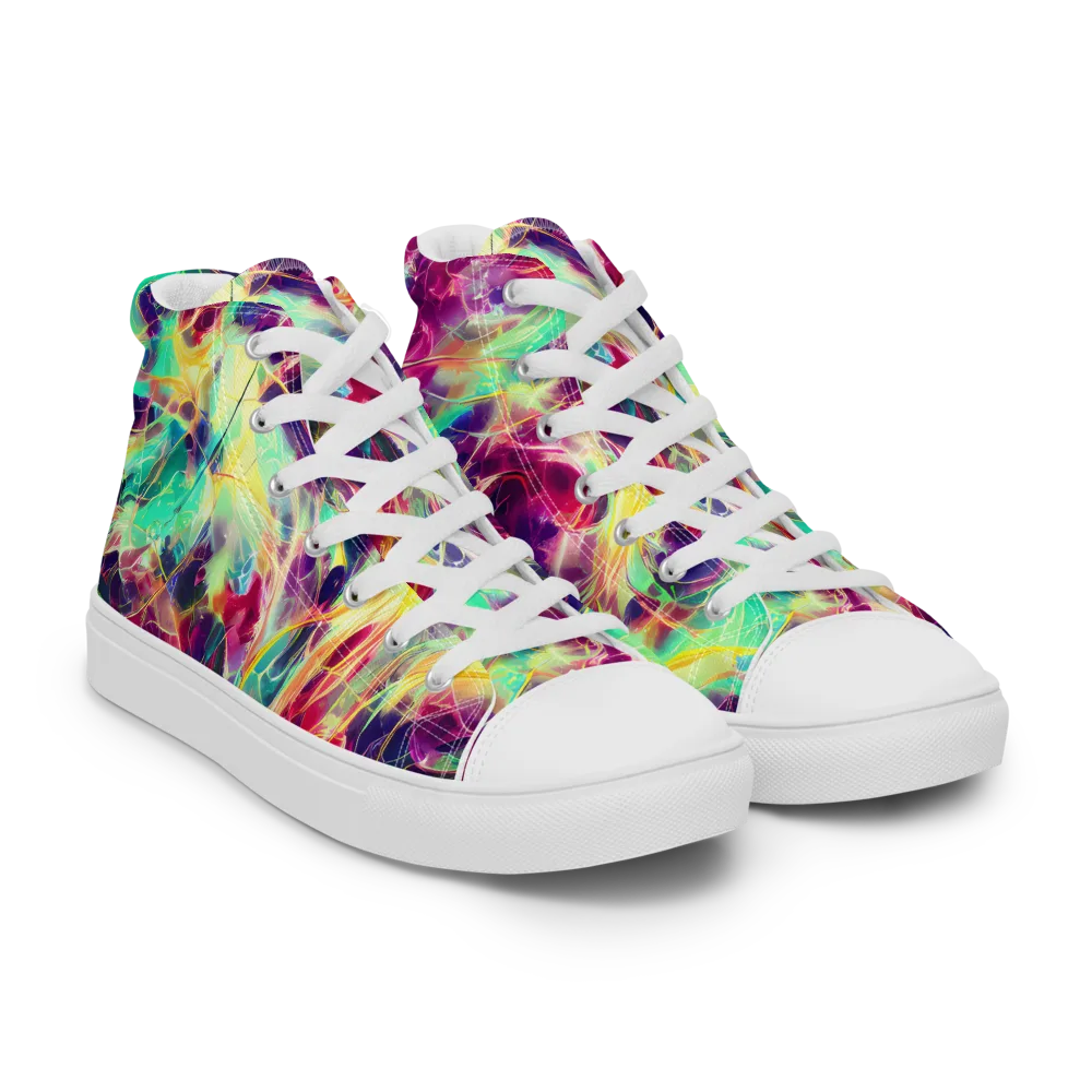 Velvet Radiance on Women's High Top Canvas Shoes — Right Front