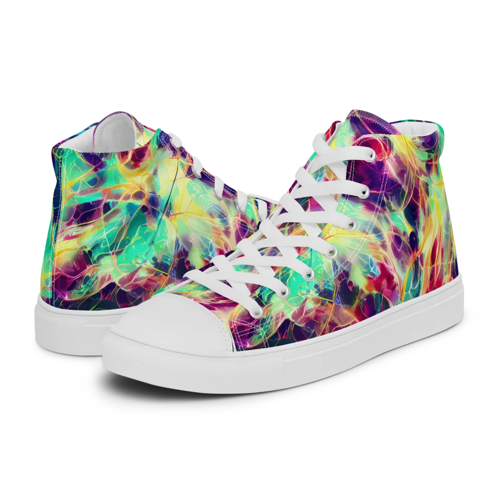Velvet Radiance on Women's High Top Canvas Shoes — Left