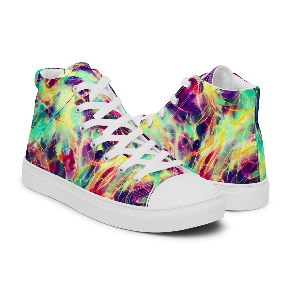 Velvet Radiance on Women's High Top Canvas Shoes — Right