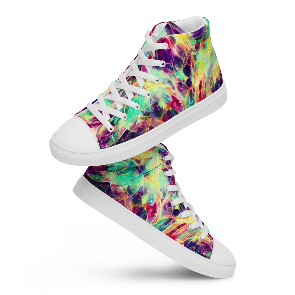 Velvet Radiance on Women's High Top Canvas Shoes — Front