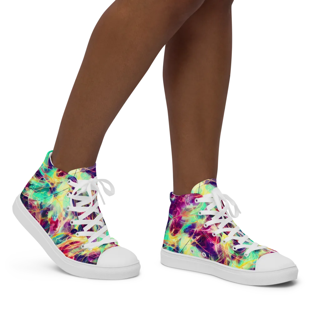 Velvet Radiance on Women's High Top Canvas Shoes — Right