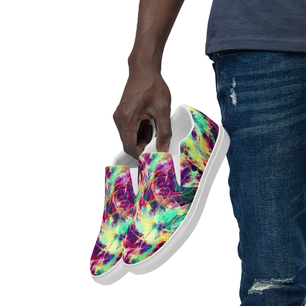 Velvet Radiance on Men's Slip-On Canvas Shoes — Left Front