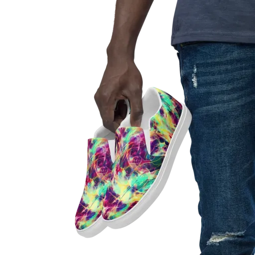 Velvet Radiance on a Men's Slip-On Canvas Shoes