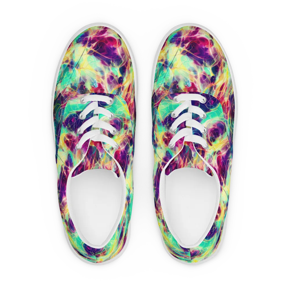 Velvet Radiance on Men's Lace-Up Canvas Shoes — Front
