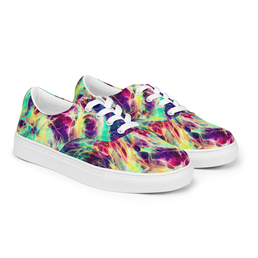 Velvet Radiance on Men's Lace-Up Canvas Shoes — Right Front