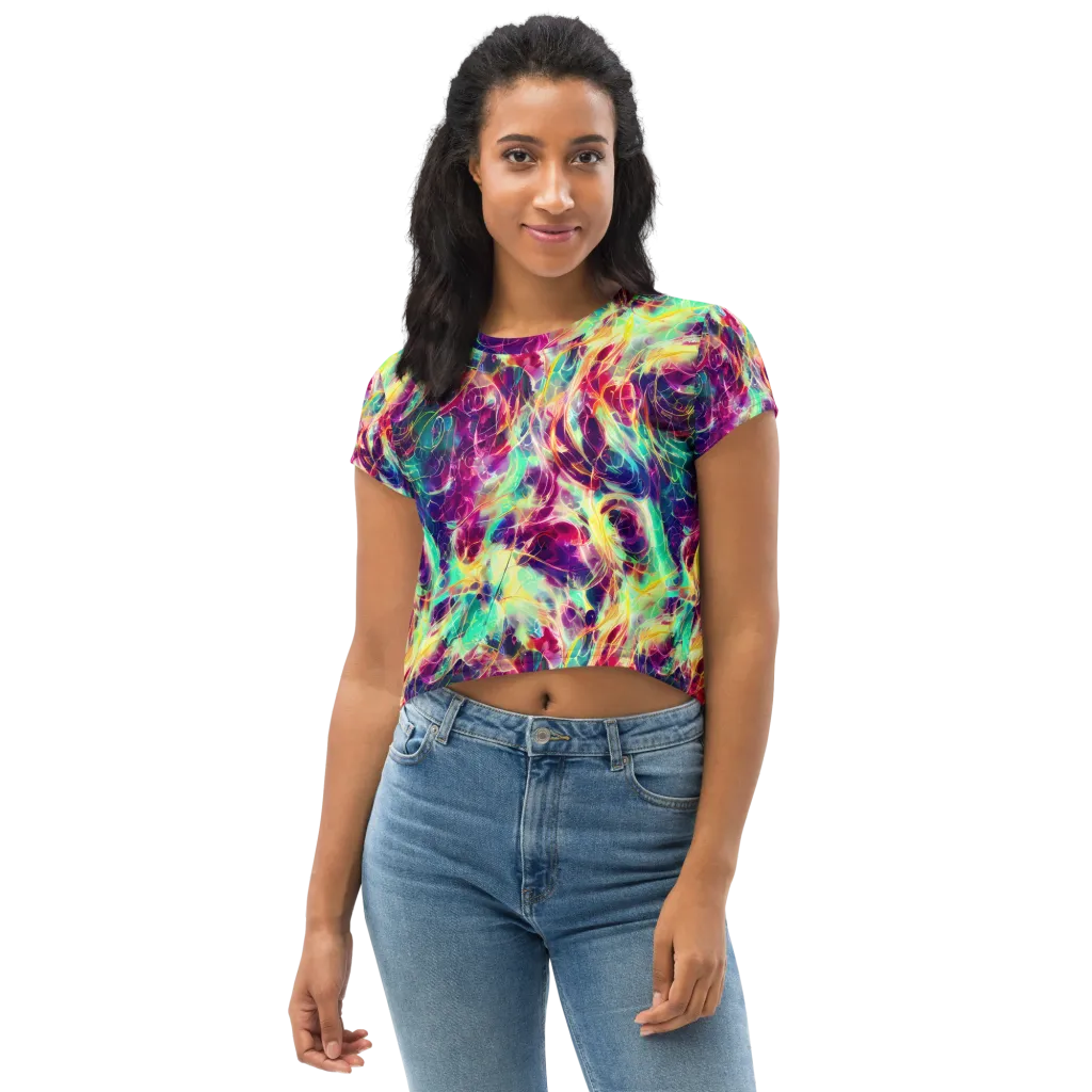 Velvet Radiance on Crop Tee — Front