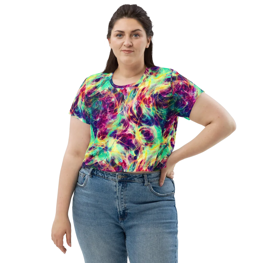 Velvet Radiance on Crop Tee — Front