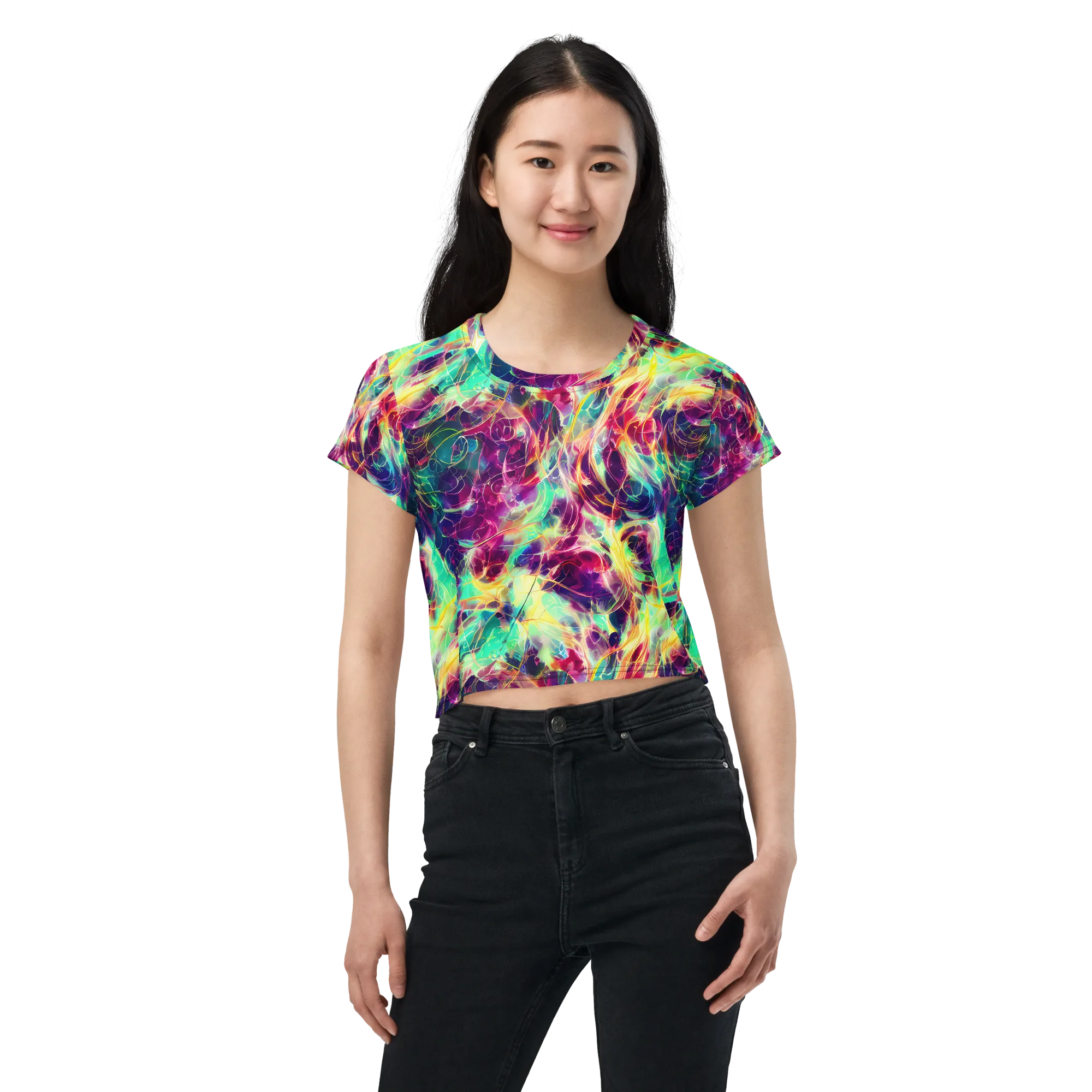 Velvet Radiance on Crop Tee — Front