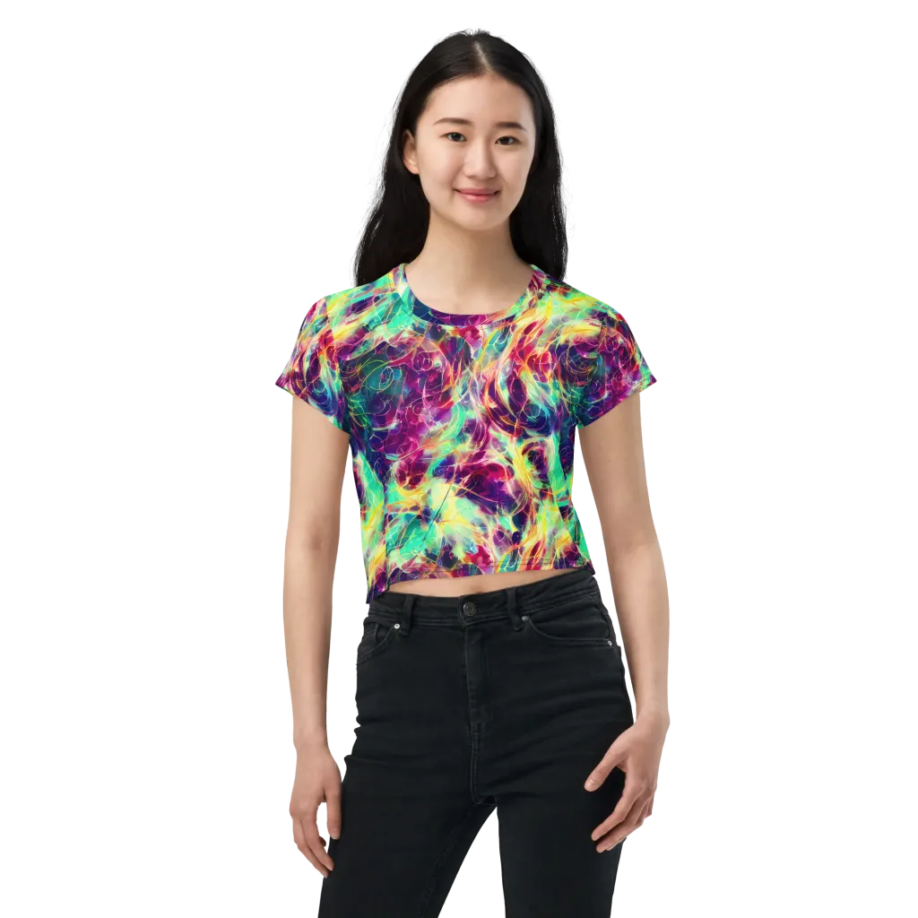 Velvet Radiance on Crop Tee — Front