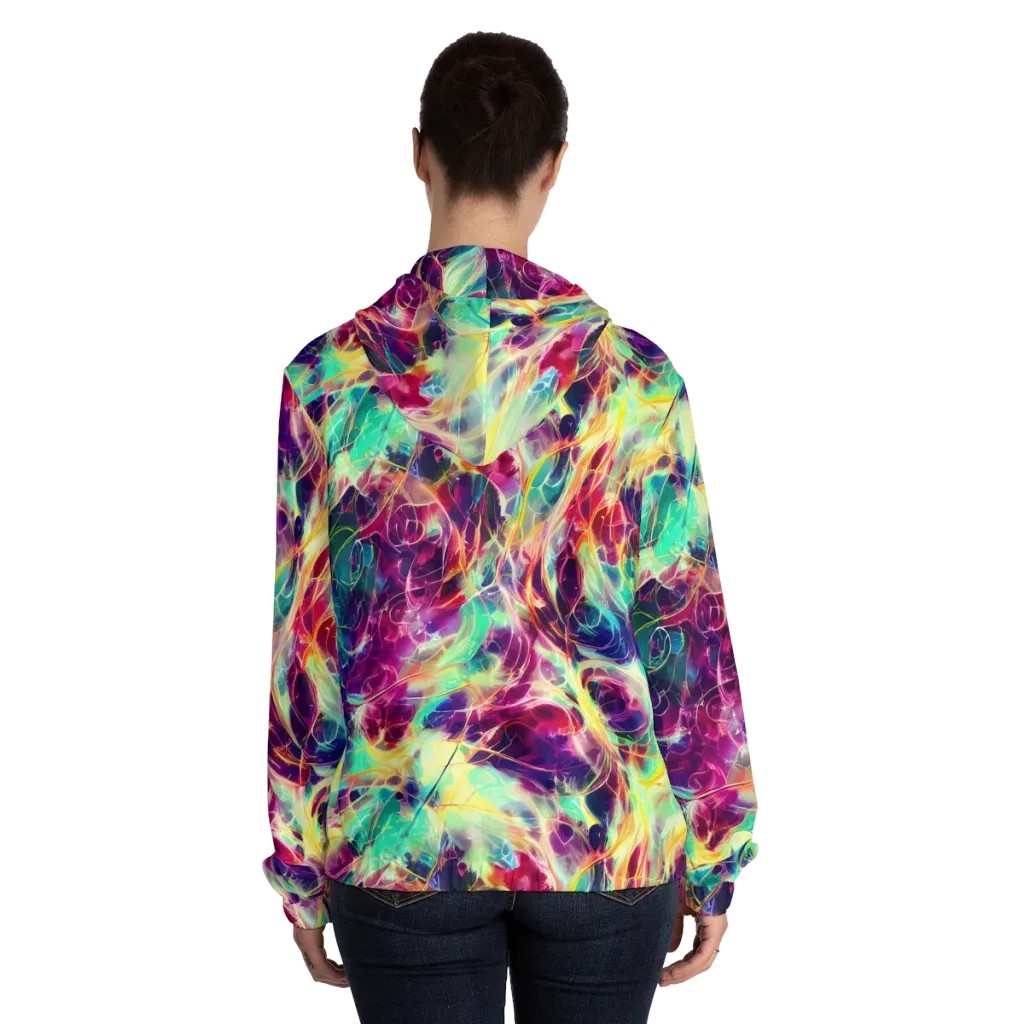Velvet Radiance on Women's Full-Zip Hoodie — Back On Person