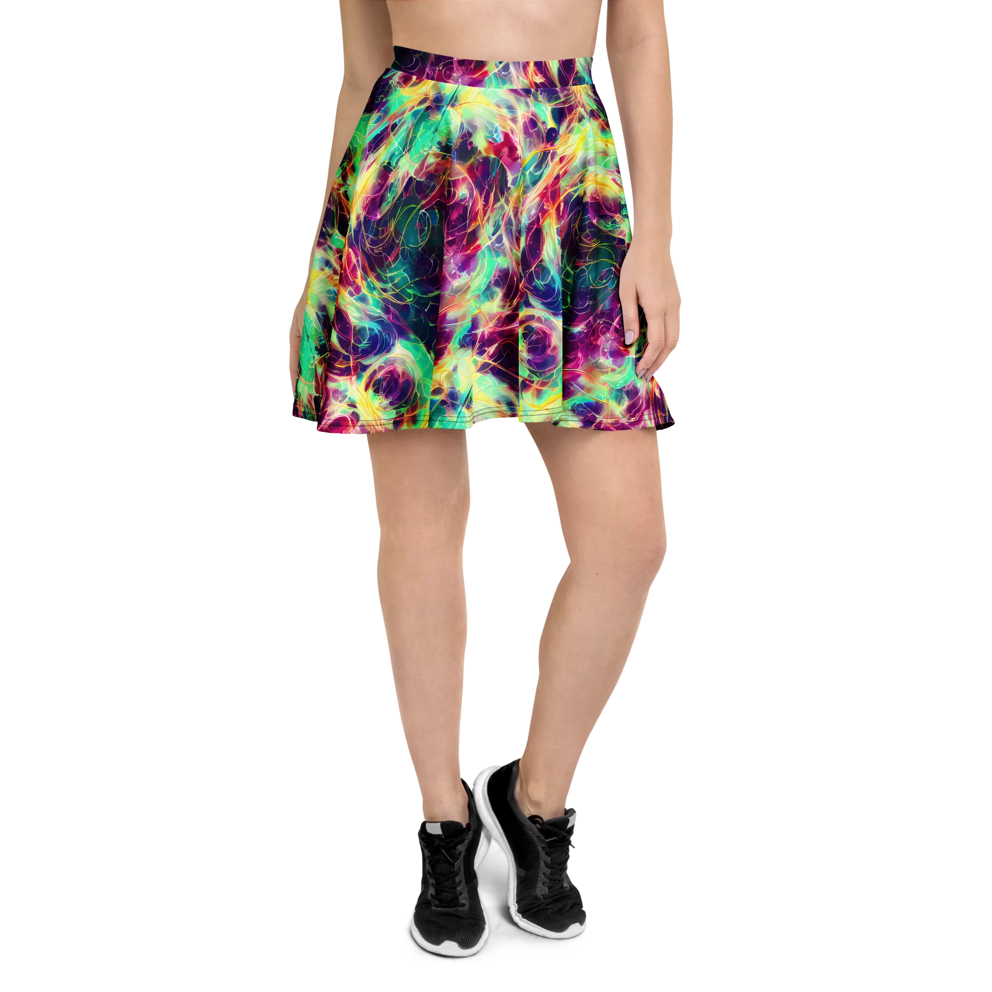 Velvet Radiance on Skater Skirt — Front
