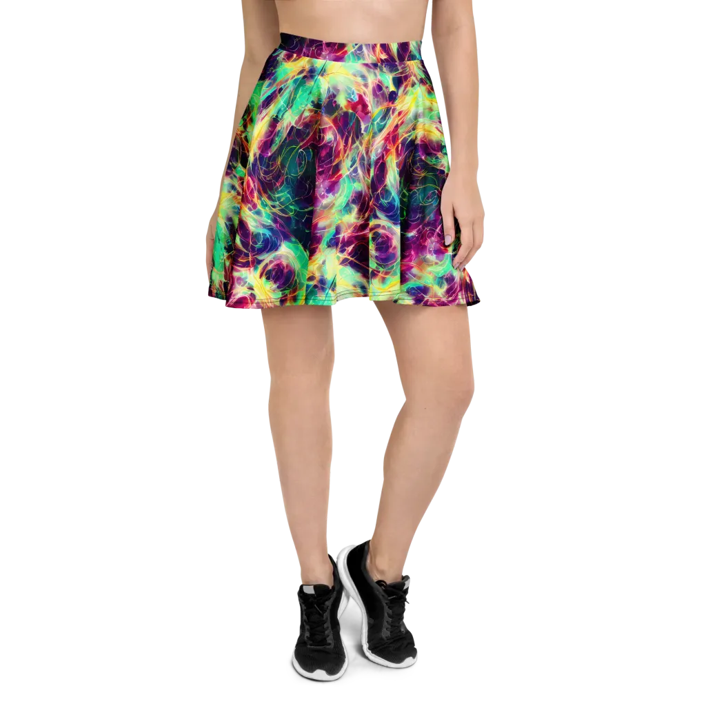 Velvet Radiance on Skater Skirt — Front