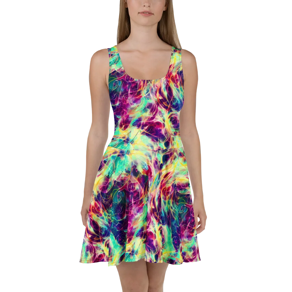 Velvet Radiance on Skater Dress — Front