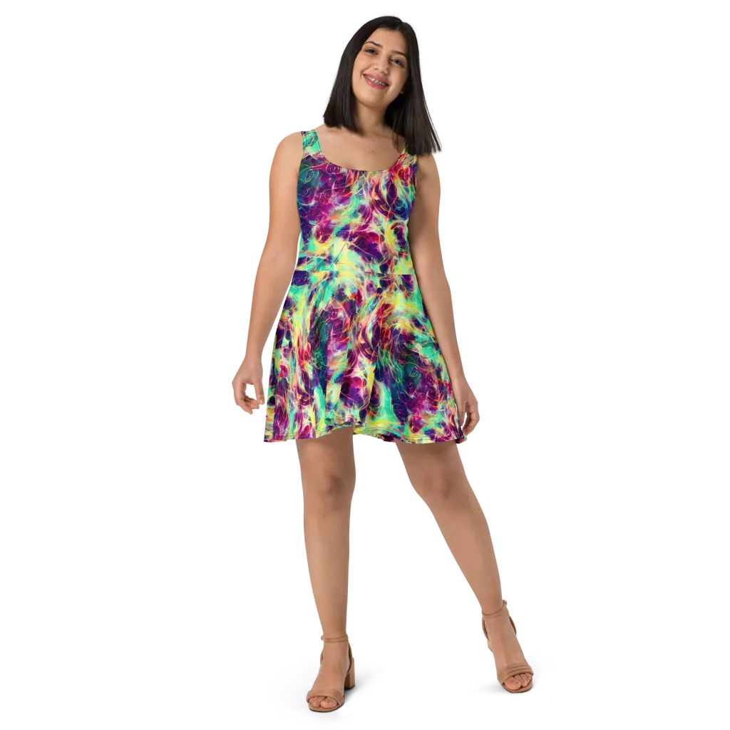 Velvet Radiance on Skater Dress — Front