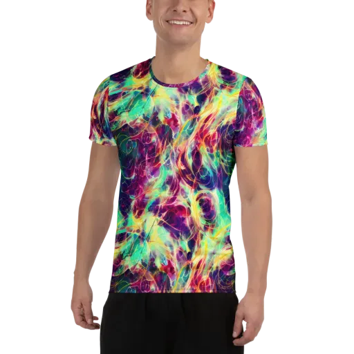 Velvet Radiance on a Men's Athletic T-Shirt