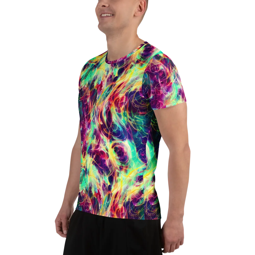 Velvet Radiance on Men's Athletic T-Shirt — Left