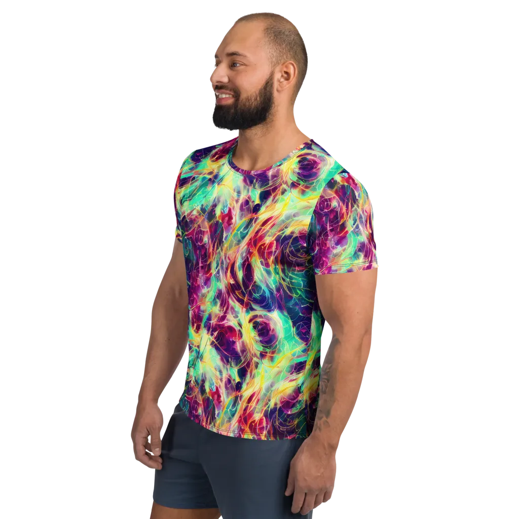 Velvet Radiance on Men's Athletic T-Shirt — Left