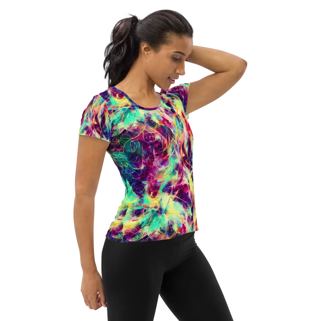 Velvet Radiance on Women's Athletic T-Shirt — Right