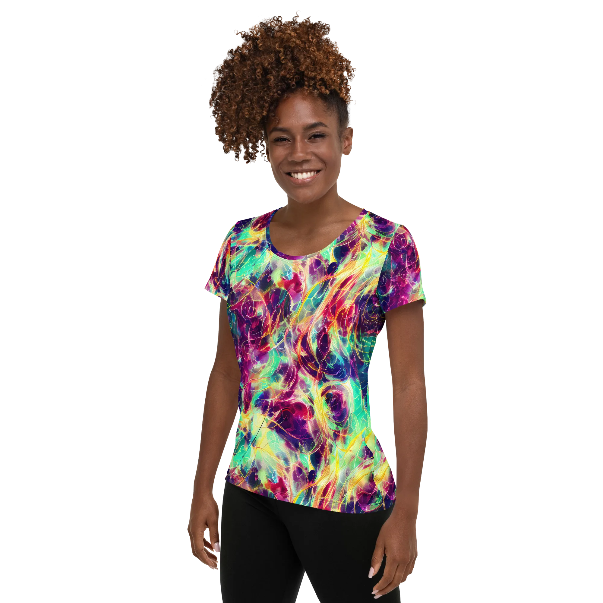 Velvet Radiance on Women's Athletic T-Shirt — Left