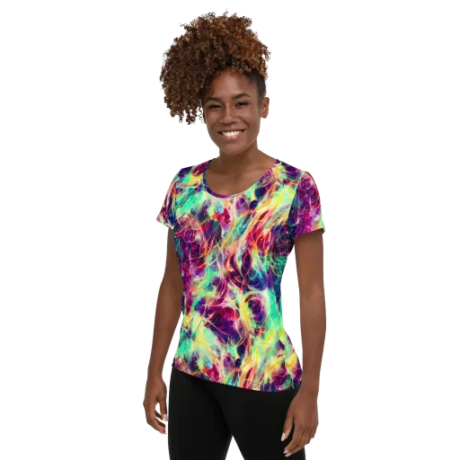 Velvet Radiance on a Women's Athletic T-Shirt