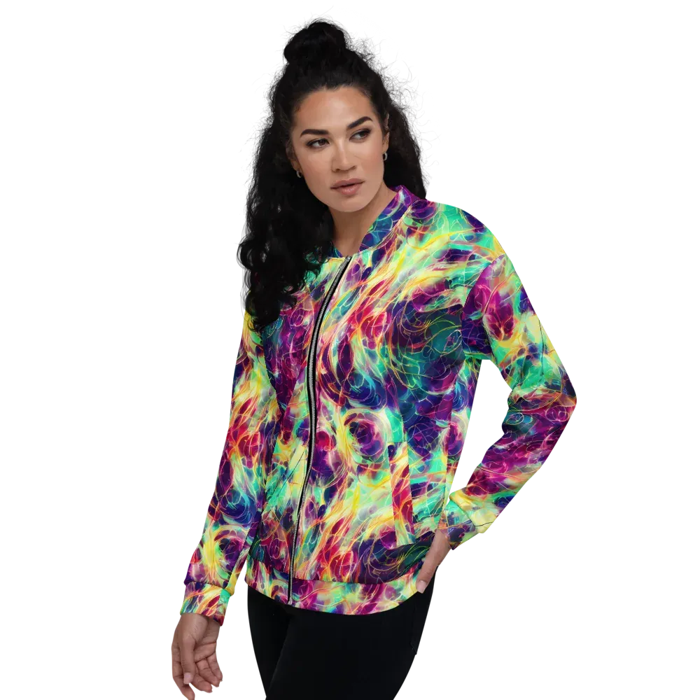 Velvet Radiance on Bomber Jacket — Left