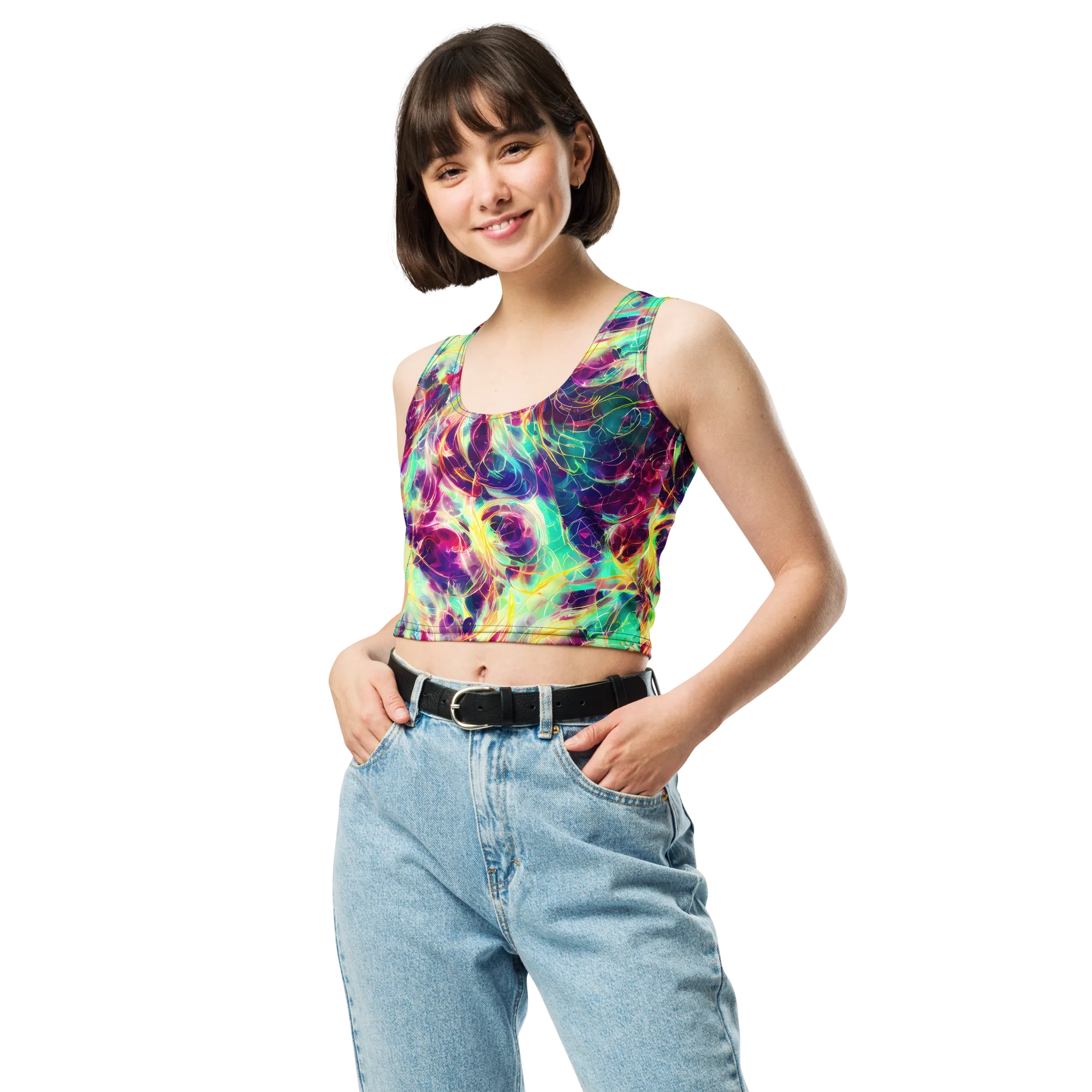 Velvet Radiance on Crop Top — Front