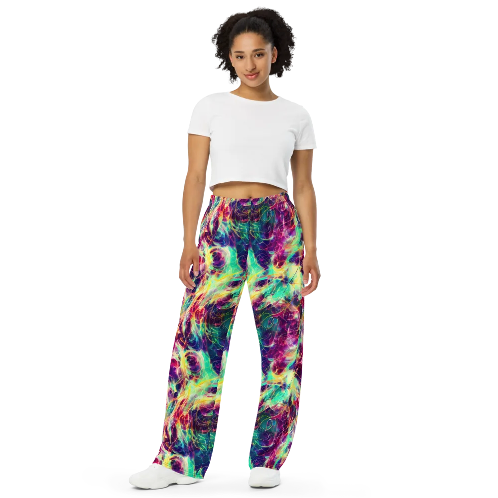 Velvet Radiance on Wide-Leg Pants — Front
