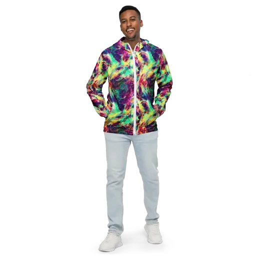 Velvet Radiance on a Men's Windbreaker