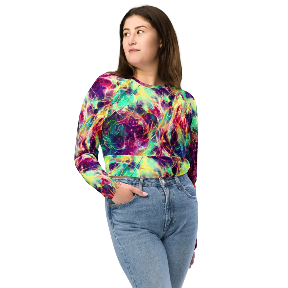 Velvet Radiance on Long Sleeve Crop Top — Front