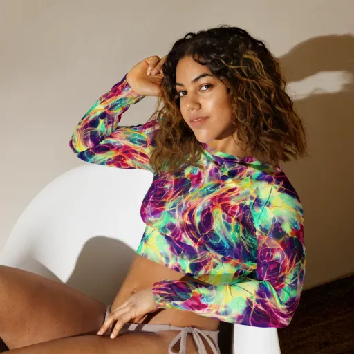 Velvet Radiance on a Long Sleeve Crop Top