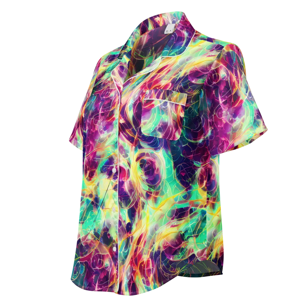 Velvet Radiance on Women's Short Sleeve Pajama Top — Left Front