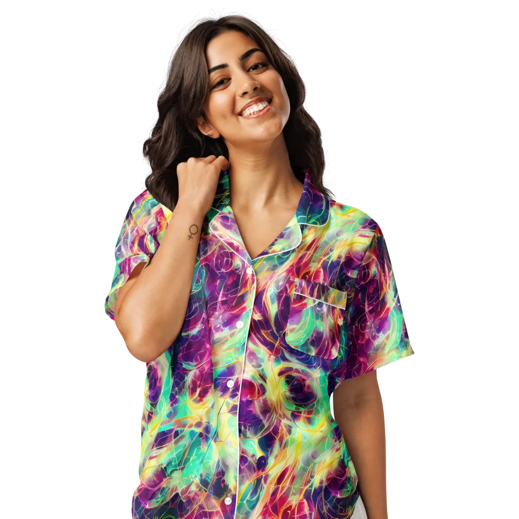 Velvet Radiance on Women's Short Sleeve Pajama Top — Front