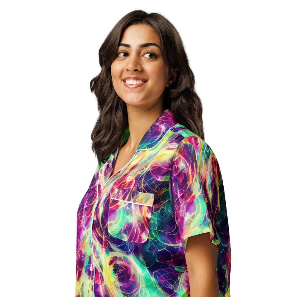 Velvet Radiance on Women's Short Sleeve Pajama Top — Left Front
