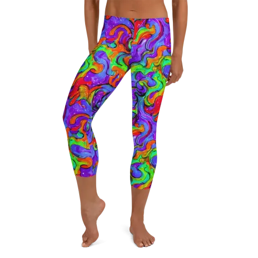 Vivid Meltdown on a Capri Leggings