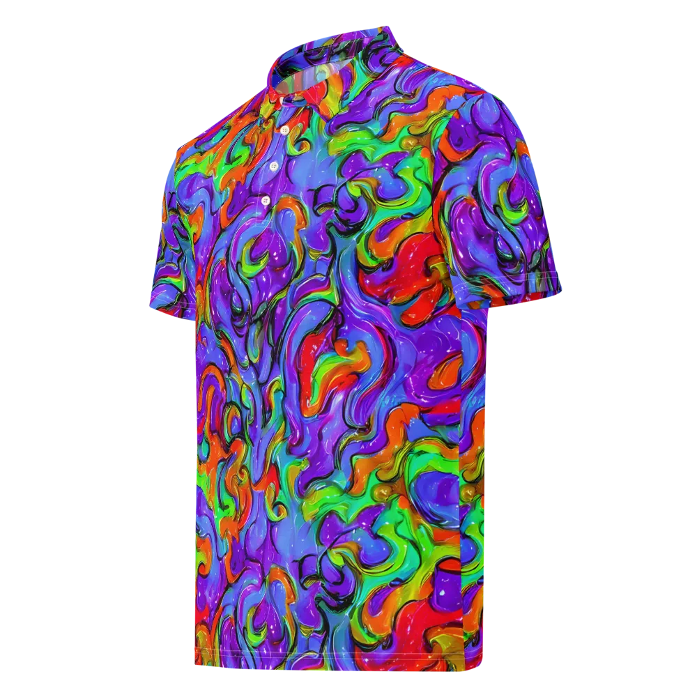 Vivid Meltdown on Men's Slim Fit Polo Shirt — Left Front