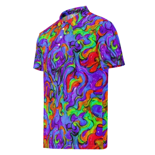 Vivid Meltdown on a Men's Slim Fit Polo Shirt